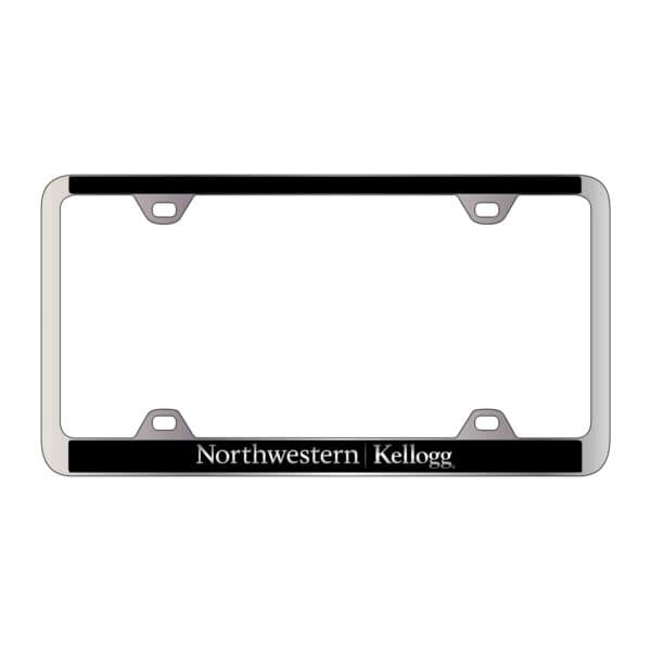 Northwestern I Kellogg CB-50 Series Laser Engraved Two Tone Chrome/Black License Plate Frame