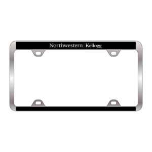 Northwestern I Kellogg CB-51 Series Laser Engraved Two Tone Chrome/Black License Plate Frame