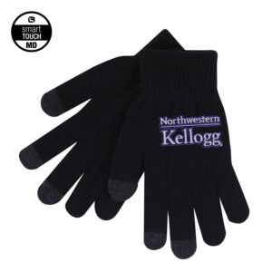 Northwestern I Kellogg iText Smart Touch Black Knit Texting Gloves