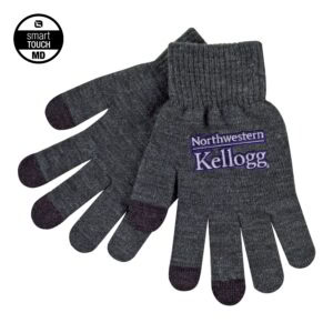 Northwestern I Kellogg iText Smart Touch Charcoal Knit Gloves