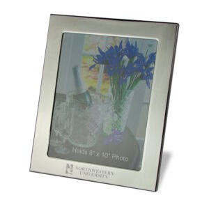 Northwestern University Modern Silver Plated Engraved Silhouette Vertical Photo Frame 8"X10"