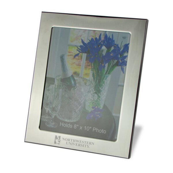 Northwestern University Modern Silver Plated Engraved Silhouette Vertical Photo Frame 8"X10"