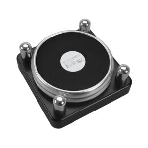 Northwestern | Kellogg Stacked Design Silver Medallion Silver Tone & Leather Coaster Set of Two