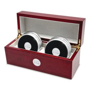 Northwestern | Kellogg Stacked Design Silver Medallion Silver Tone Coaster Set of Six