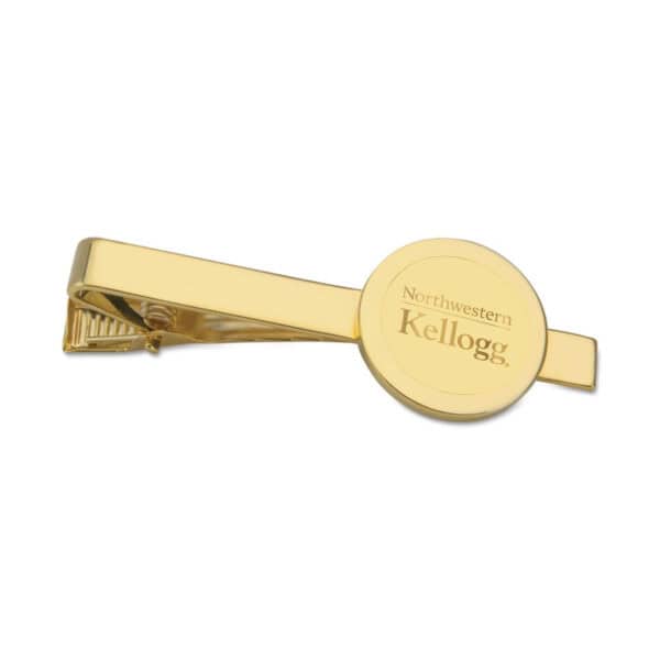 Northwestern | Kellogg Gold Plated Tie Bar with Stacked Design