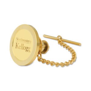 Northwestern | Kellogg Gold Plated Tie Tack/Lapel Pin with Stacked Design
