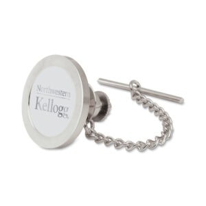 Northwestern | Kellogg Silver Plated Tie Tack/Lapel Pin with Stacked Design