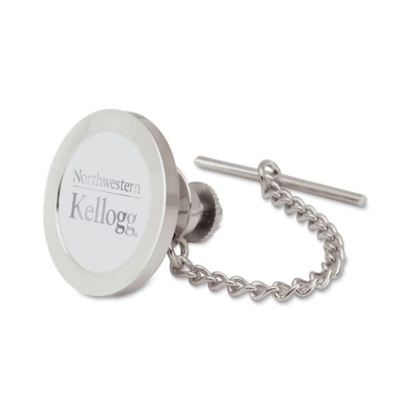 Northwestern | Kellogg Silver Plated Tie Tack/Lapel Pin with Stacked Design