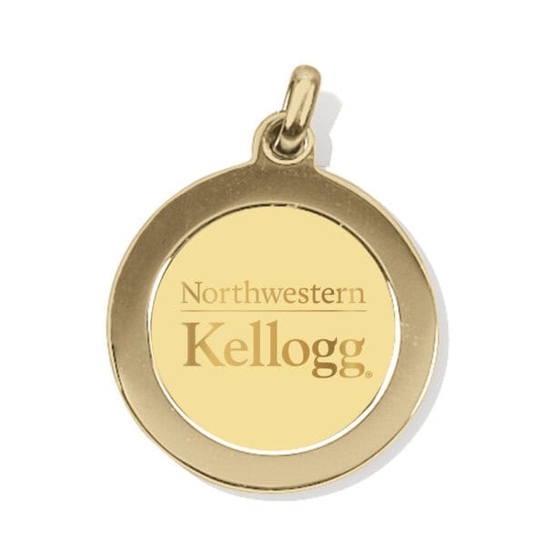 Northwestern | Kellogg Gold Plated Pendant/Charm with Stacked Design