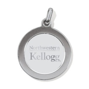 Northwestern | Kellogg Silver Plated Pendant/Charm with Stacked Design