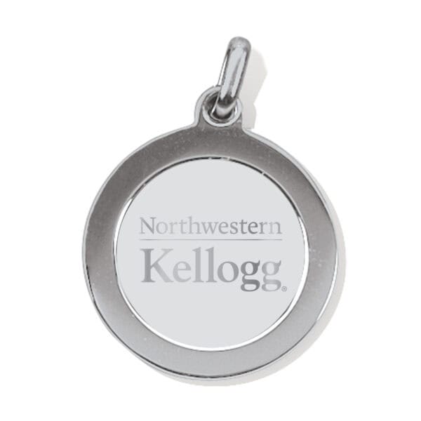 Northwestern | Kellogg Silver Plated Pendant/Charm with Stacked Design