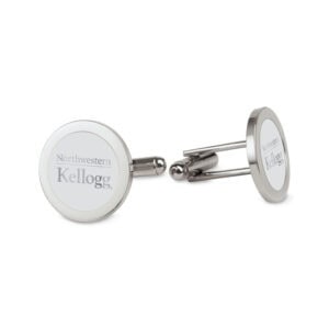 Northwestern | Kellogg Silver Plated Cufflinks with Stacked Design