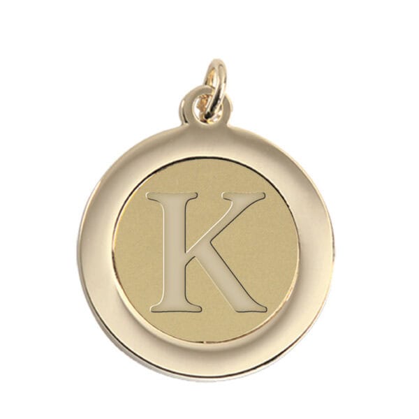 Northwestern | Kellogg Gold Plated Pendant/Charm with K Design