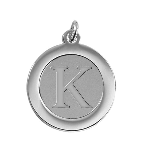 Northwestern | Kellogg Silver Plated Pendant/Charm with K Design
