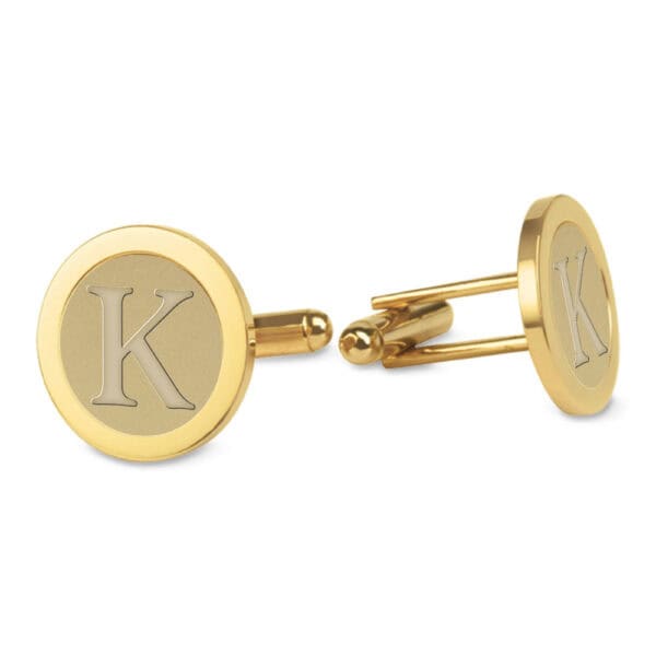 Northwestern | Kellogg Gold Plated Cufflinks with K Design