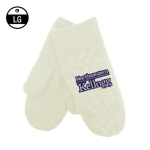 Northwestern I Kellogg Arya Cream Cable Knit Mittens