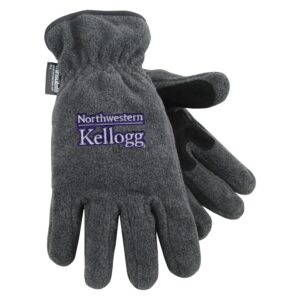 Northwestern I Kellogg Peak Charcoal Micro Fleece Gloves