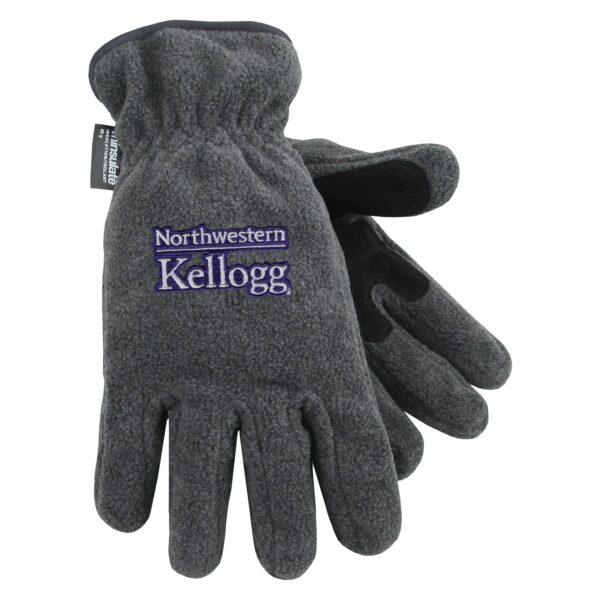 Northwestern I Kellogg Peak Charcoal Micro Fleece Gloves