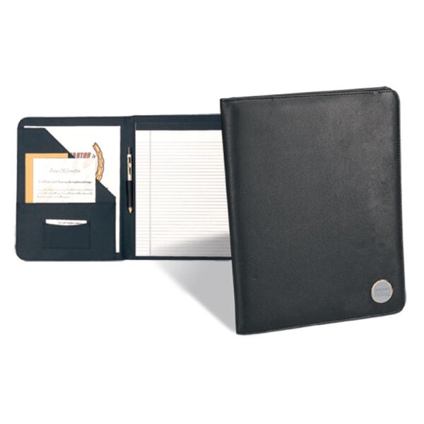 Northwestern | Kellogg Silver Medallion Simulated Leather Writing Portfolio with Stacked Design