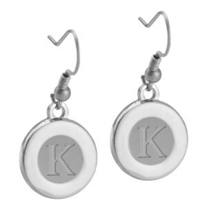 Northwestern | Kellogg Silver Plated Pendant Earrings with K Design