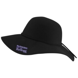 Northwestern I Kellogg Goldie Black Floppy Wool Felt Brim Hat