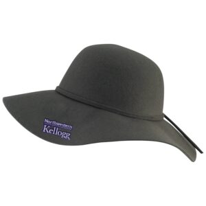 Northwestern I Kellogg Goldie Charcoal Floppy Wool Felt Brim Hat