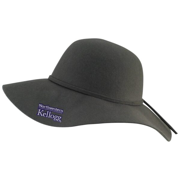 Northwestern I Kellogg Goldie Charcoal Floppy Wool Felt Brim Hat