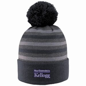 Northwestern I Kellogg Doc Charcoal/Grey Knit Cuff Hat with Pom