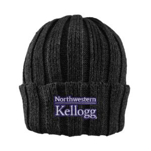 Northwestern I Kellogg Watchman Shallow Fit Drop-Needle Black Knit Cuff Hat