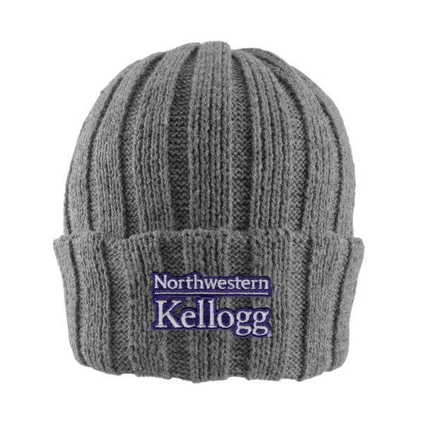 Northwestern I Kellogg Watchman Shallow Fit Drop-Needle Light Heather Knit Cuff Hat