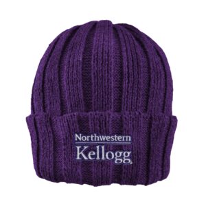 Northwestern I Kellogg Watchman Shallow Fit Drop-Needle Purple Knit Cuff Hat