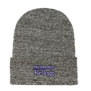 Northwestern I Kellogg Bueller Marled Black Knit Cuff Hat