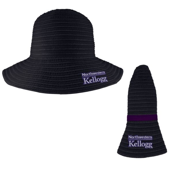 Northwestern I Kellogg Amelia Black Collapsible Sun Hat
