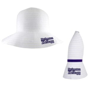 Northwestern I Kellogg Amelia White Collapsible Sun Hat