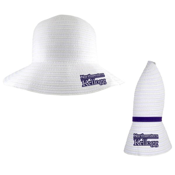 Northwestern I Kellogg Amelia White Collapsible Sun Hat