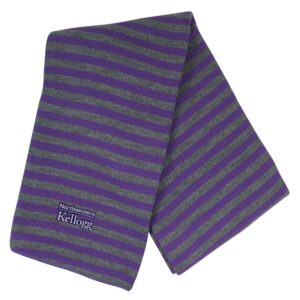 Northwestern I Kellogg Beeline Purple/Charcoal Knit Scarf with Micro-Stripes