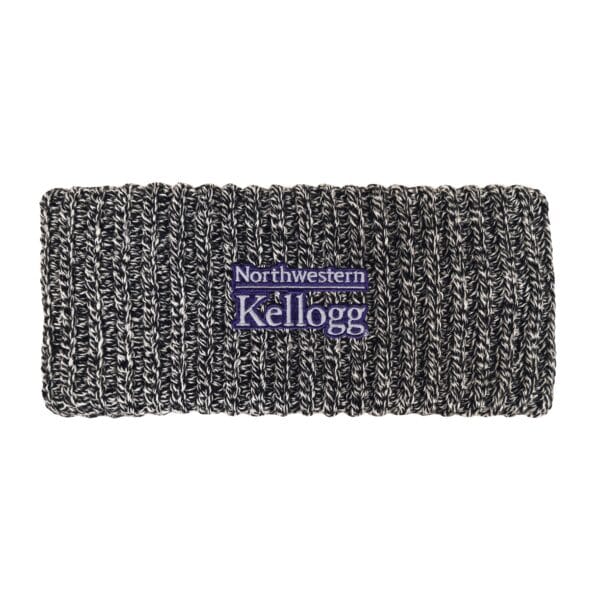 Northwestern I Kellogg Sloane Black Marled Yarn Ribbed Ear Band