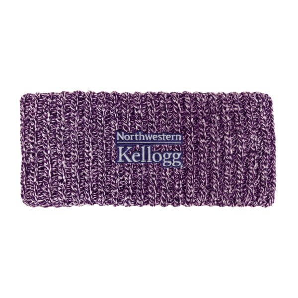 Northwestern I Kellogg Sloane Purple Marled Yarn Ribbed Ear Band
