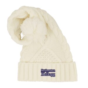 Northwestern I Kellogg Tinsel Cream Knit Holiday Hat