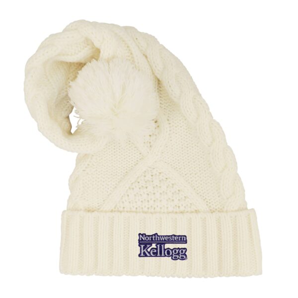 Northwestern I Kellogg Tinsel Cream Knit Holiday Hat