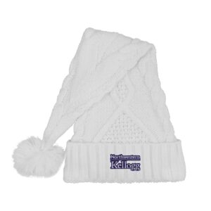 Northwestern I Kellogg Tinsel White Knit Holiday Hat