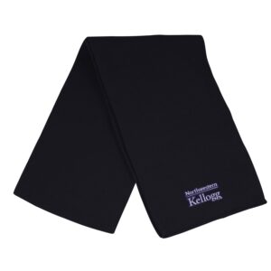 Northwestern I Kellogg Frosty Solid Black Knit Scarf