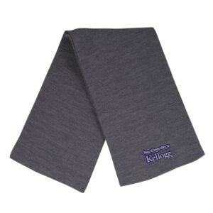 Northwestern I Kellogg Frosty Solid Charcoal Knit Scarf