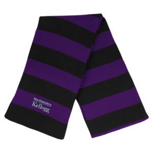 Northwestern I Kellogg Niagara Rugby Stripped Purple/Black Knit Scarf