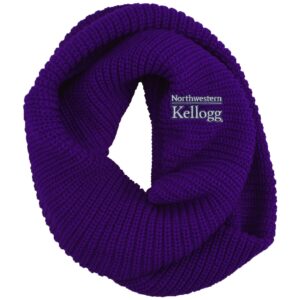 Northwestern I Kellogg Piper Purple Ribbed Knit Infinity Scarf
