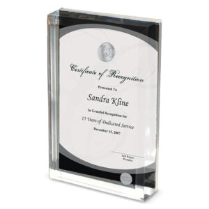 Northwestern | Kellogg Silver Medallion Lucite Frame with Stacked Design