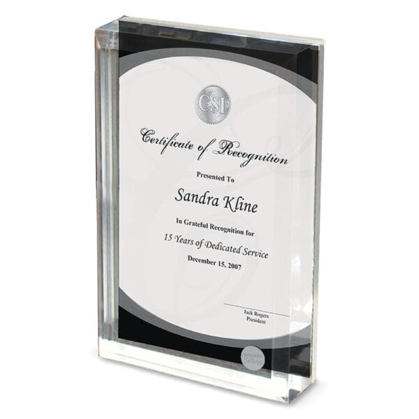 Northwestern | Kellogg Silver Medallion Lucite Frame with Stacked Design