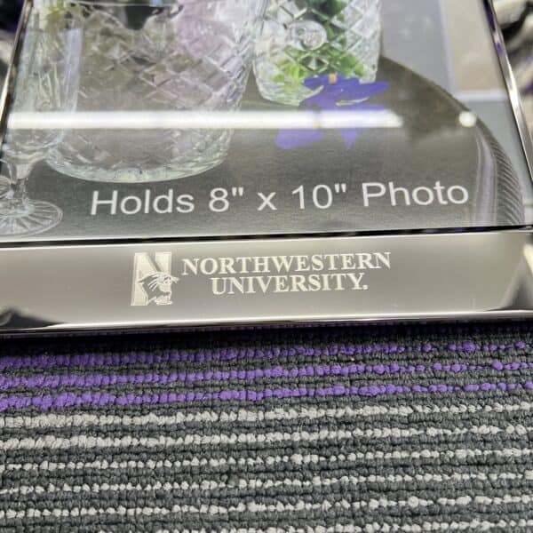 Northwestern University Modern Silver Plated Engraved Silhouette Vertical Photo Frame 8"X10" - Image 3