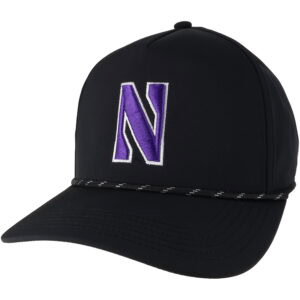 Northwestern University Wildcats Constructed Adjustable Black Caddy Hat with Stylized N design