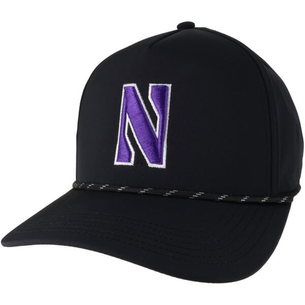 Northwestern University Wildcats Constructed Adjustable Black Caddy Hat with Stylized N design